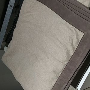 NWOT - MOLTENI & C - WOOL CASHMERE BLANKET WITH BROWN SUEDE TRIM